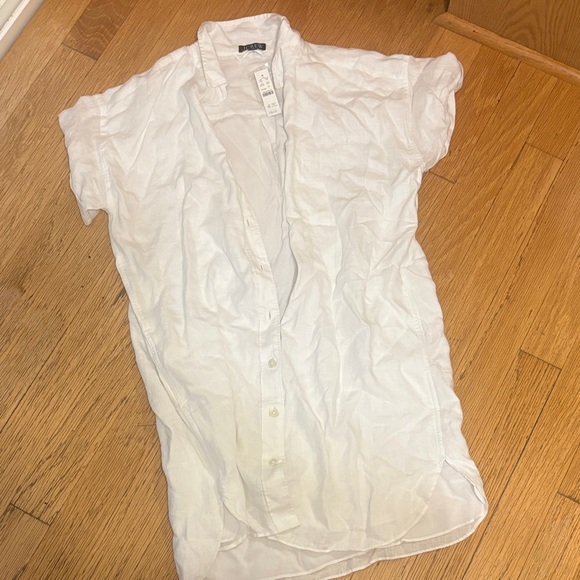 J. Crew Dresses & Skirts - J.Crew Crisp White Linen Blouse